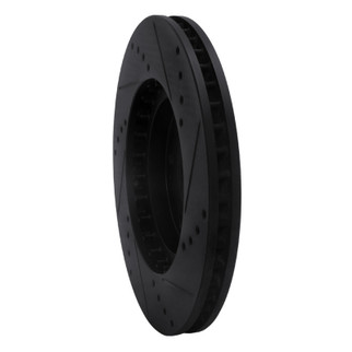 R1 04-11 Mitsubishi Grandis (Mexico) Front Left Drilled & Slotted Black Brake Rotor