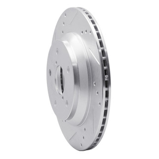 R1 19-25 Subaru Impreza Rear Left Drilled & Slotted Silver Brake Rotor