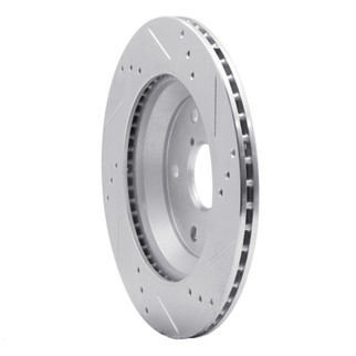 R1 19-25 Subaru Impreza Rear Left Drilled & Slotted Silver Brake Rotor