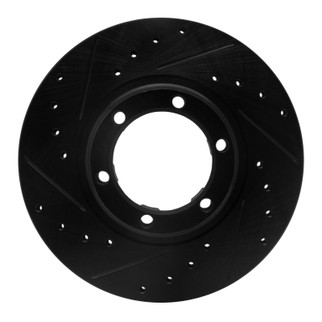R1 87-89 Dodge Raider Front Left Drilled & Slotted Black Brake Rotor
