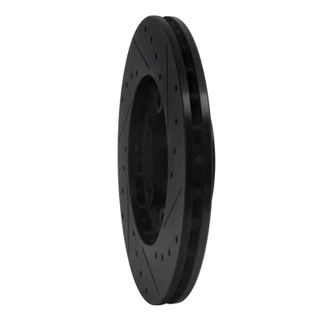 R1 87-89 Dodge Raider Front Left Drilled & Slotted Black Brake Rotor