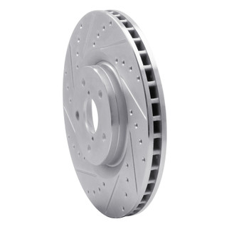 R1 19-23 Subaru ASCENT Front Left Drilled & Slotted Silver Brake Rotor