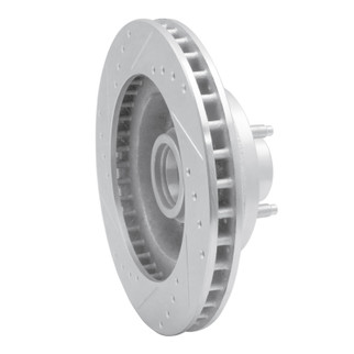R1 73-73 Ford Galaxie 500 Front Right Drilled & Slotted Silver Brake Rotor