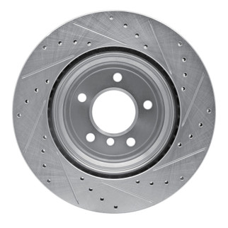 R1 08-13 BMW 135I Rear Left Drilled & Slotted Silver Brake Rotor