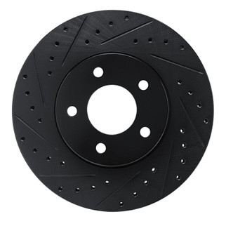 R1 01-07 Buick Rendezvous Front Left Drilled & Slotted Black Brake Rotor