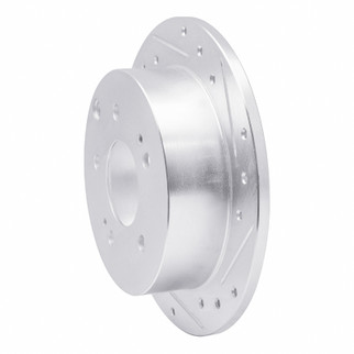 R1 04-12 Mitsubishi Eclipse Rear Right Drilled & Slotted Silver Brake Rotor