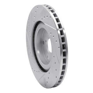 R1 19-23 Subaru ASCENT Front Right Drilled & Slotted Silver Brake Rotor
