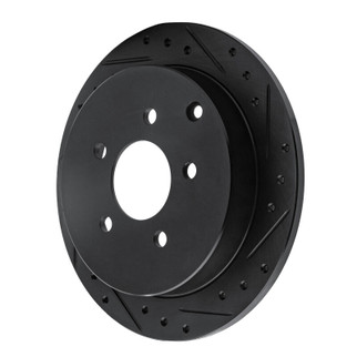 R1 01-07 Buick Rendezvous Rear Right Drilled & Slotted Black Brake Rotor