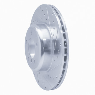 R1 06-13 BMW 330I Front Right Drilled & Slotted Silver Brake Rotor