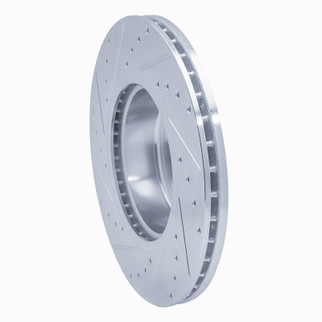 R1 06-13 BMW 330I Front Right Drilled & Slotted Silver Brake Rotor