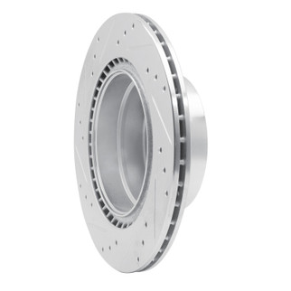 R1 08-13 BMW 128I Rear Right Drilled & Slotted Silver Brake Rotor