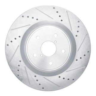 R1 18-25 Subaru WRX Front Right Drilled & Slotted Silver Brake Rotor