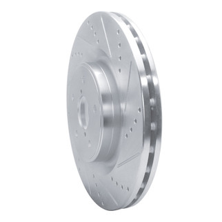 R1 18-25 Subaru WRX Front Right Drilled & Slotted Silver Brake Rotor