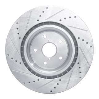 R1 18-25 Subaru WRX Front Right Drilled & Slotted Silver Brake Rotor
