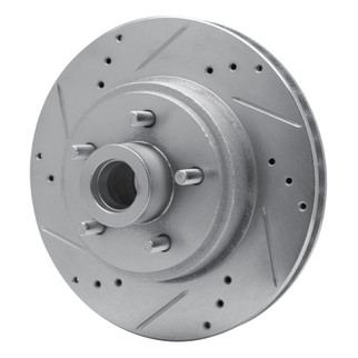 R1 70-72 Ford Country Squire Front Left Drilled & Slotted Silver Brake Rotor