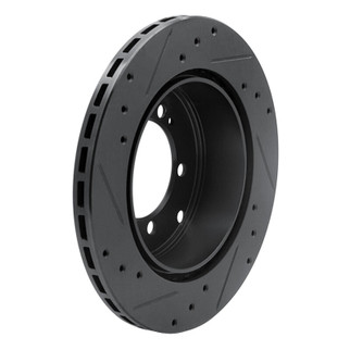 R1 94-95 Eagle TALON Rear Right Drilled & Slotted Black Brake Rotor