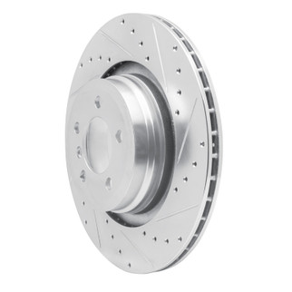 R1 07-08 BMW ALPINA B7 Rear Right Drilled & Slotted Silver Brake Rotor