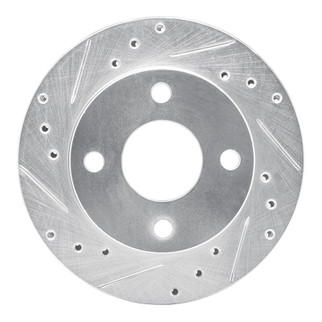 R1 81-94 Ford Escort Front Left Drilled & Slotted Silver Brake Rotor