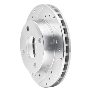 R1 81-94 Ford Escort Front Left Drilled & Slotted Silver Brake Rotor