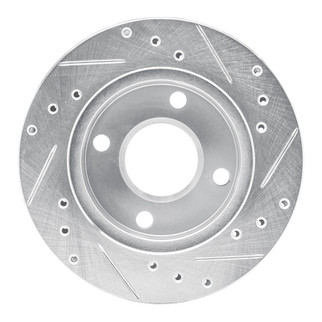 R1 81-94 Ford Escort Front Left Drilled & Slotted Silver Brake Rotor