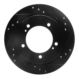 R1 99-04 Chevrolet Tracker Front Right Drilled & Slotted Black Brake Rotor