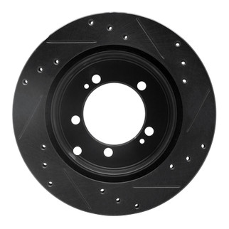 R1 94-95 Eagle TALON Rear Left Drilled & Slotted Black Brake Rotor