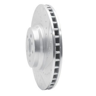 R1 07-08 BMW ALPINA B7 Front Right Drilled & Slotted Silver Brake Rotor
