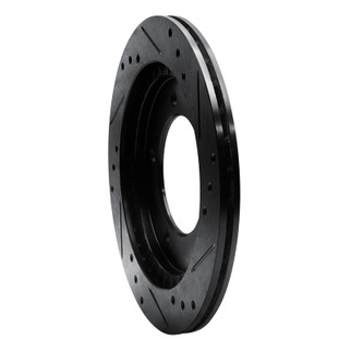 R1 99-04 Chevrolet Tracker Front Left Drilled & Slotted Black Brake Rotor