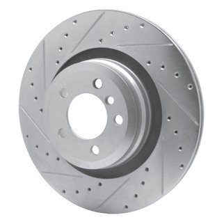 R1 07-08 BMW ALPINA B7 Rear Left Drilled & Slotted Silver Brake Rotor