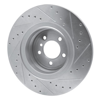 R1 07-08 BMW ALPINA B7 Rear Left Drilled & Slotted Silver Brake Rotor