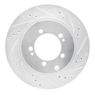 R1 93-99 Dodge STEALTH Rear Right Drilled & Slotted Silver Brake Rotor