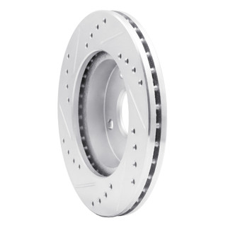 R1 90-01 Ford Escort Front Right Drilled & Slotted Silver Brake Rotor