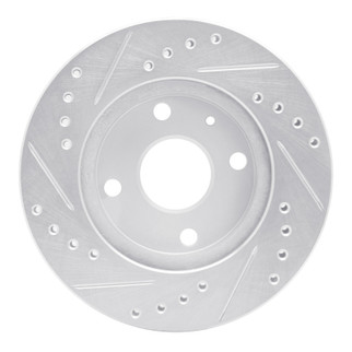 R1 90-01 Ford Escort Front Right Drilled & Slotted Silver Brake Rotor