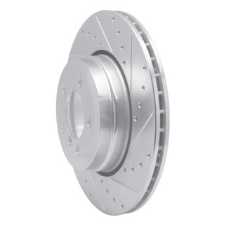 R1 05-08 BMW 750LI Rear Right Drilled & Slotted Silver Brake Rotor