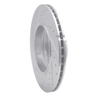 R1 05-08 BMW 750LI Rear Right Drilled & Slotted Silver Brake Rotor