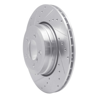 R1 05-08 BMW 760I Rear Left Drilled & Slotted Silver Brake Rotor