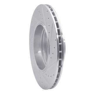 R1 05-08 BMW 760I Rear Left Drilled & Slotted Silver Brake Rotor