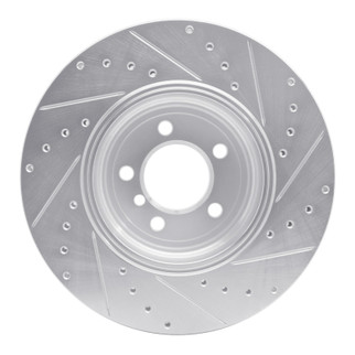 R1 05-08 BMW 760I Rear Left Drilled & Slotted Silver Brake Rotor