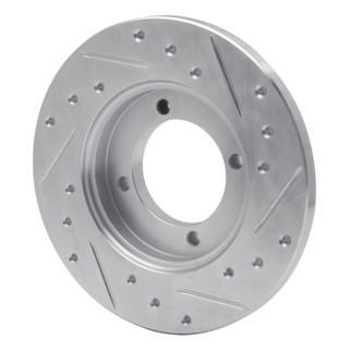 R1 88-93 Ford Festiva Front Left Drilled & Slotted Silver Brake Rotor