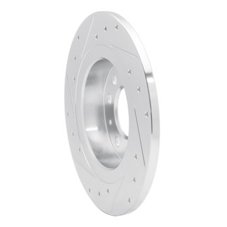 R1 06-10 Pontiac SOLSTICE Rear Right Drilled & Slotted Silver Brake Rotor
