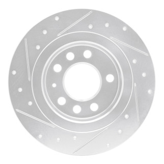 R1 06-10 Pontiac SOLSTICE Rear Right Drilled & Slotted Silver Brake Rotor