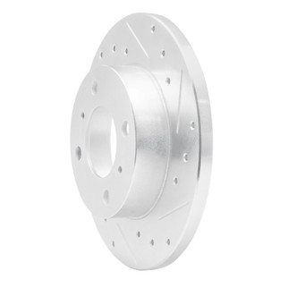 R1 92-96 Dodge COLT Front Right Drilled & Slotted Silver Brake Rotor