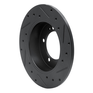 R1 90-94 Eagle TALON Rear Left Drilled & Slotted Black Brake Rotor
