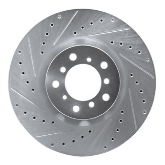 R1 00-03 BMW M5 Right Front Drilled & Slotted Silver Brake Rotor