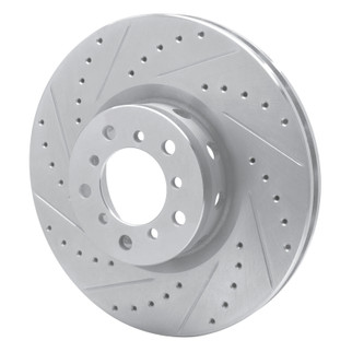 R1 00-03 BMW M5 Right Front Drilled & Slotted Silver Brake Rotor