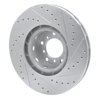R1 00-03 BMW M5 Right Front Drilled & Slotted Silver Brake Rotor
