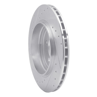 R1 01-06 BMW 330I Rear Right Drilled & Slotted Silver Brake Rotor