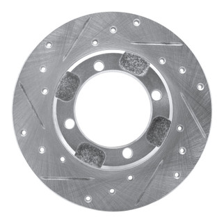 R1 91-92 Dodge COLT Front Left Drilled & Slotted Silver Brake Rotor