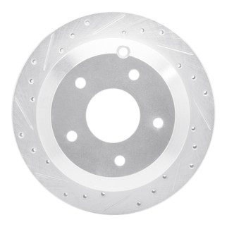 R1 05-06 Pontiac GTO Rear Left Drilled & Slotted Silver Brake Rotor