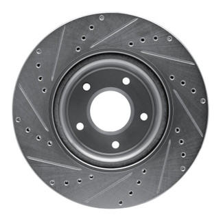 R1 05-06 Pontiac GTO Front Right Drilled & Slotted Silver Brake Rotor